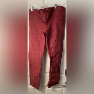 Men’s Dark Red Chino Pants Slim Fit